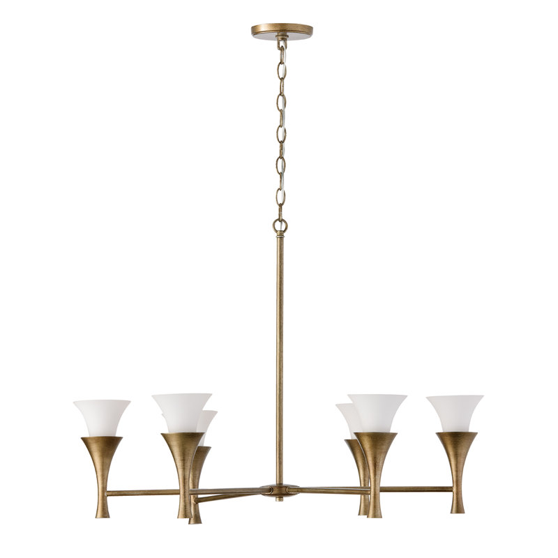 Lustre l 34 po x H 23 po à lustre mystique avec verre blanc doux
