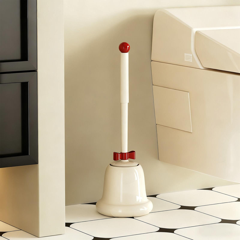 Brosse de toilette pour salle de bain en forme de cloche avec brosse anti-odeurs, Blanc