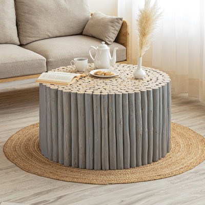 Table basse en bois l 32 po x P 32 po x H 17 po