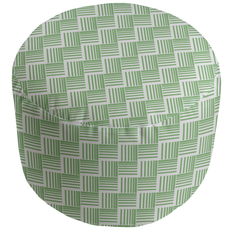 repose-pieds à rayures classic basketweave, Vert / Gris
