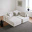 Canapé modulaire à assise profonde de 104 po avec méridienne, mousse à mémoire de forme chenille, conception modulaire, aucun assemblage requis-1874538424