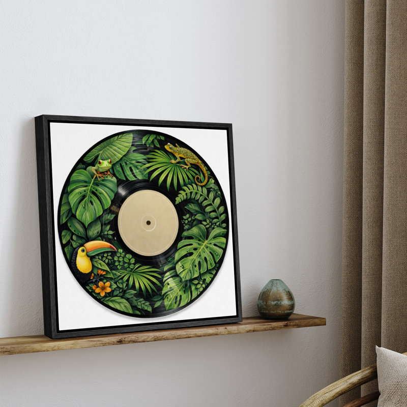 «Tropical Jungle», impression de vinyle sur toile, faune exotique et images botaniques, H 24 po x l 24 po x P 1,5 po