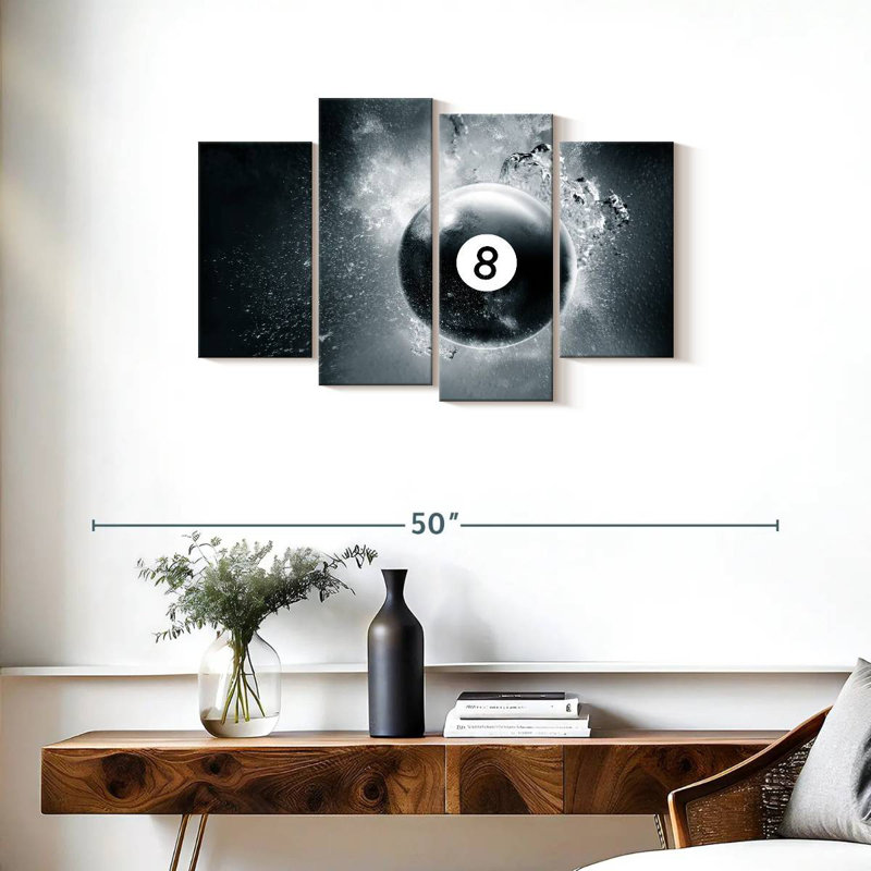Goutte d'eau Senne Eight Ball, H 22 po x l 36 po