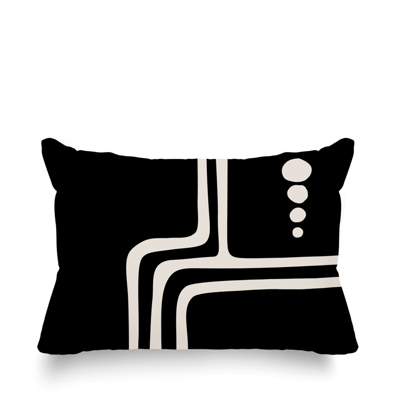Coussin lombaire réversible intérieur / extérieur Sofi Minimalist, H 14 po x l 20 po, Noir, noir, noir, noir