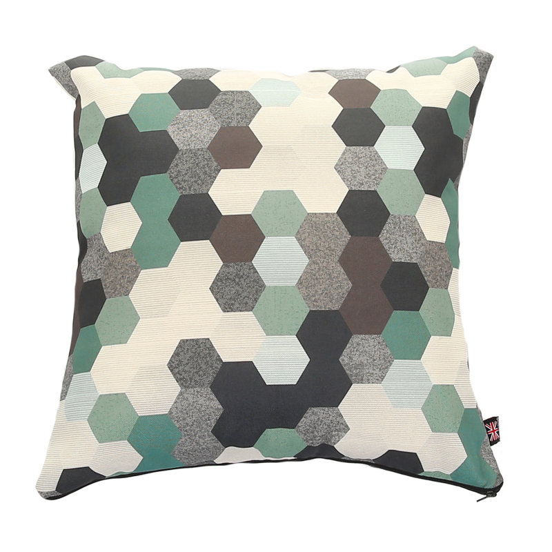 Altha Geometric Square Cushion, Medium, Blue, Square