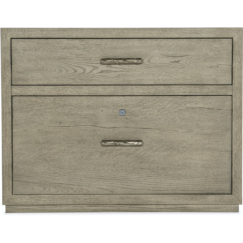 Gray Transitional 2-Drawer Lockable Lateral File Cabinet