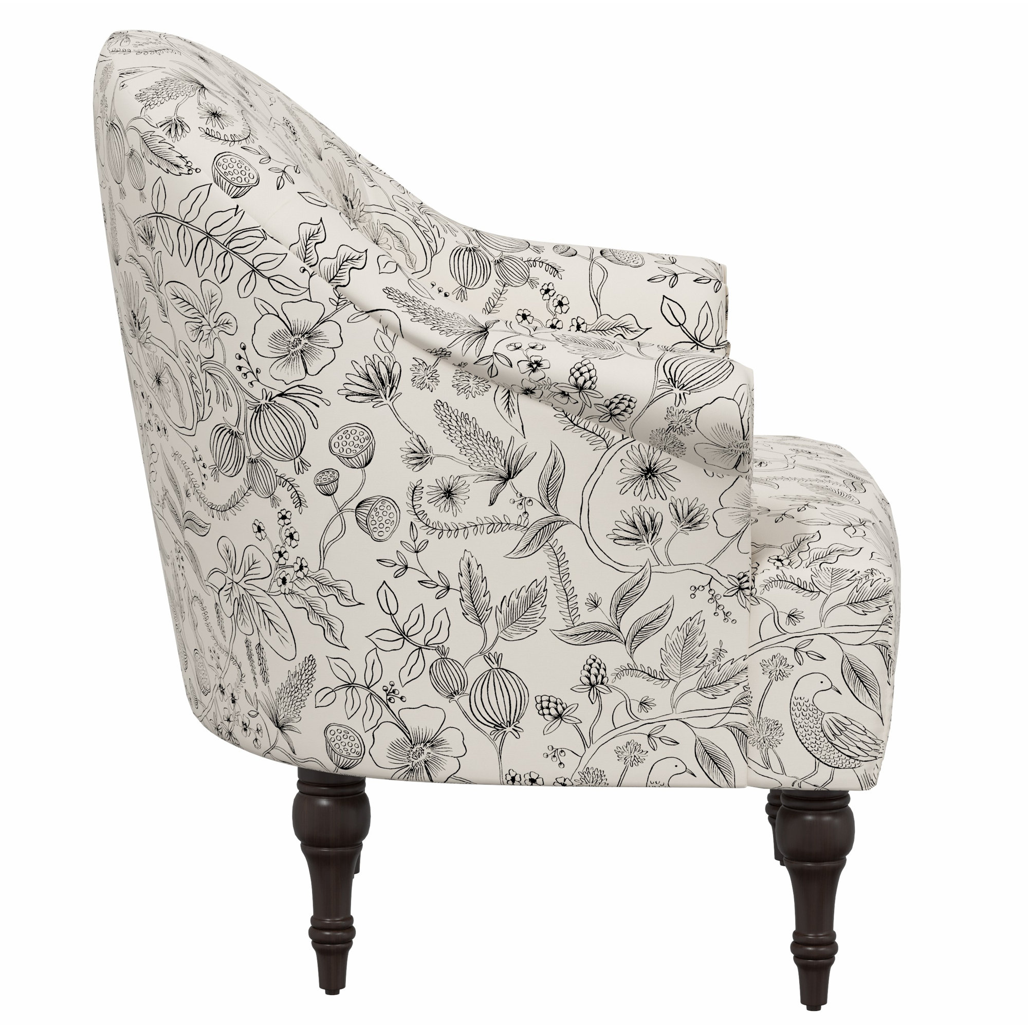 Rifle Paper Co. x Cloth & Company Josephine Chair, Rpc Aviary Black & Cream Linen