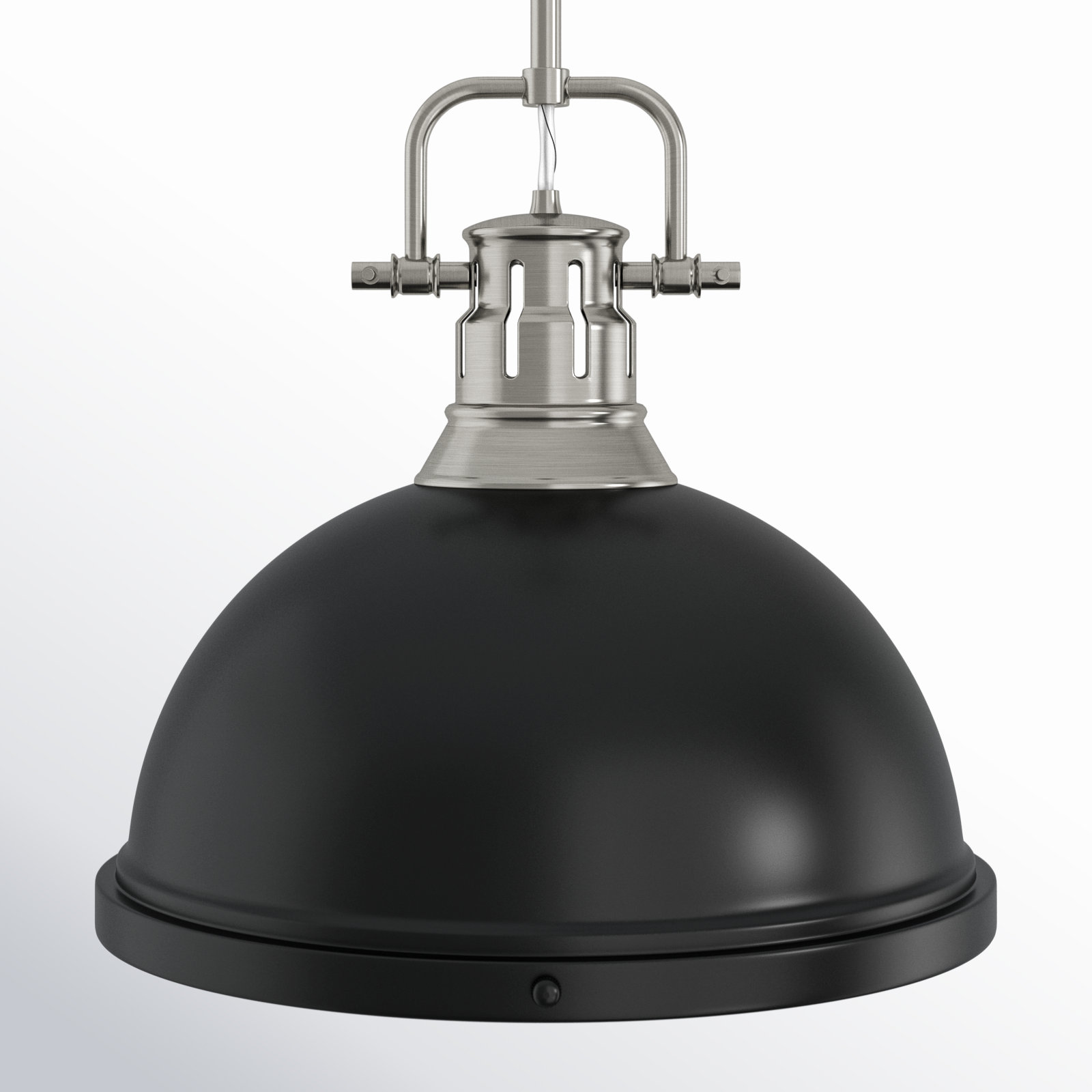 Calico Dimmable Single Light Pendant, Matte Black, Pewter