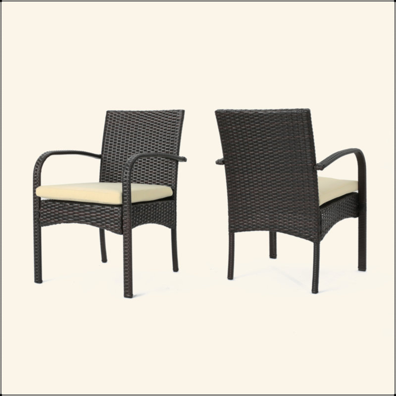 KD PE WICKER DINING CHAIR, 1, Beige