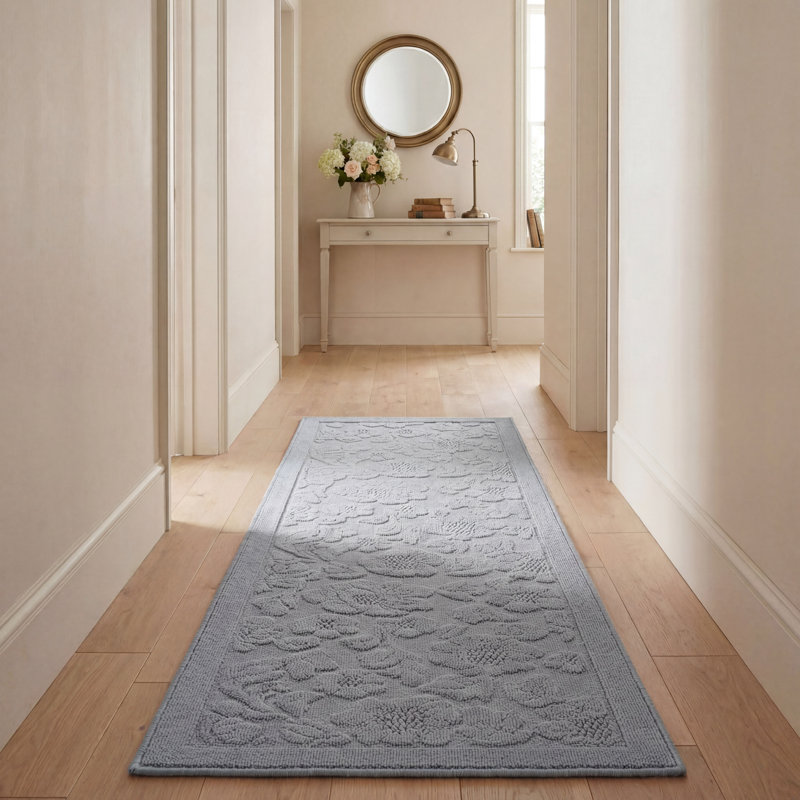 Laura Ashley Rosemoor Hi-Low Tufted Rugs, Runner 2' x 6', Gray