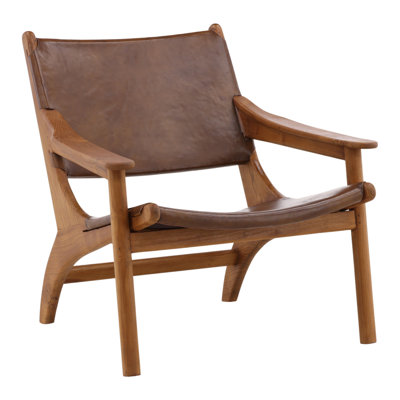 Marceline Leather Occasional Chair, Brown