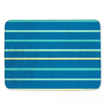 Blue Green Stripes Bath Mat
