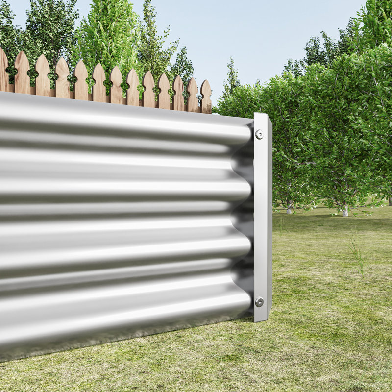 Raised Garden Bed Kit - Metal Raised Bed Garden 7.6X3.7X0.98Ft For Flower Planters, Vegetables Herb Silver, Silver