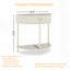 Console demi-lune artisanale avec motif blanc-558830714