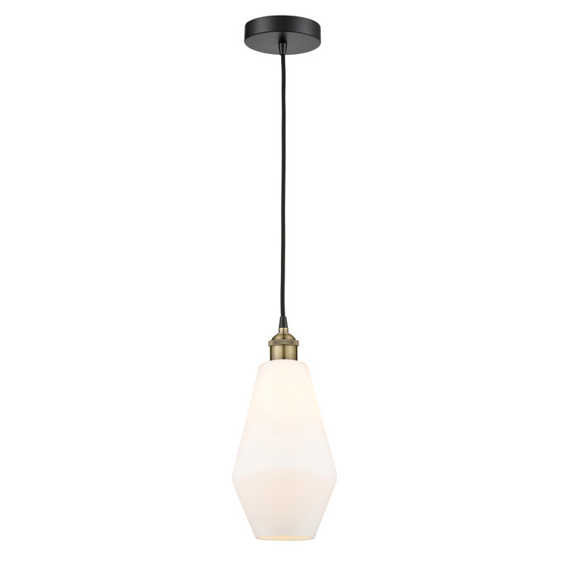 Gabbie 1 - Light Pendant, Cased Matte White, Black Antique Brass