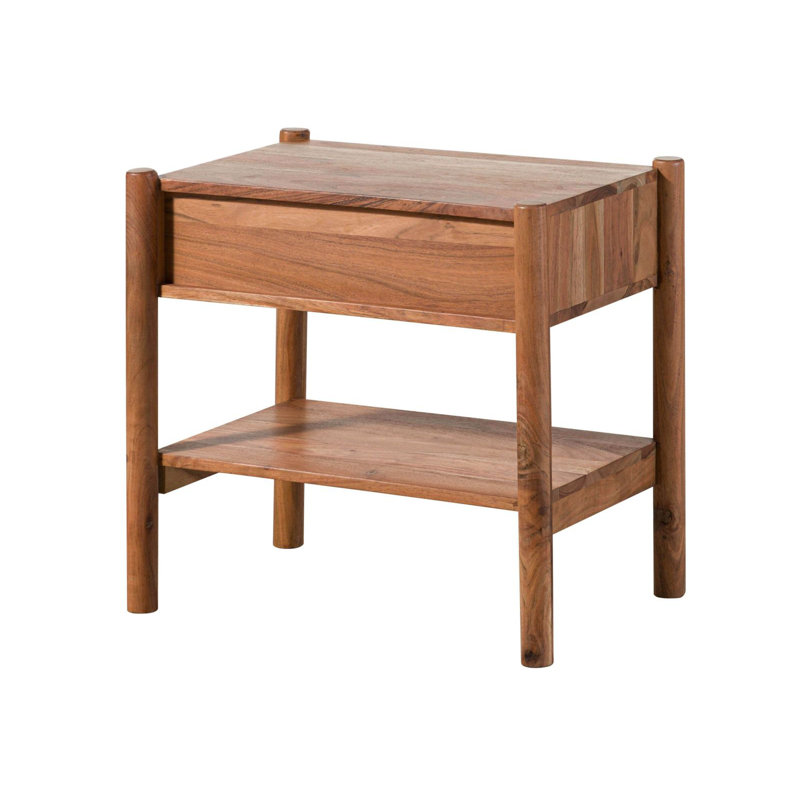 KOPENHAGEN 60cm W Solid Wood Bedside Table