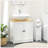 Modern Bathroom Under Sink Cabinet with Double Doors, Adjustable Shelf, and Space-Saving Design for Wall Mount Sinks, White-2082937268