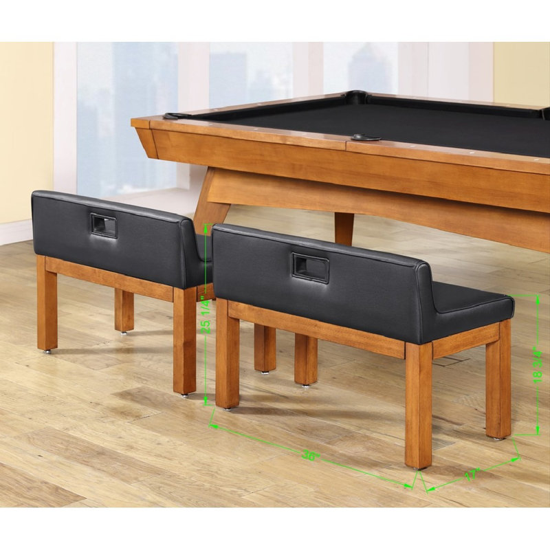 Playcraft Copenhagen 8' Slate Pool Table with Dining Top and Benches, Academy Blue