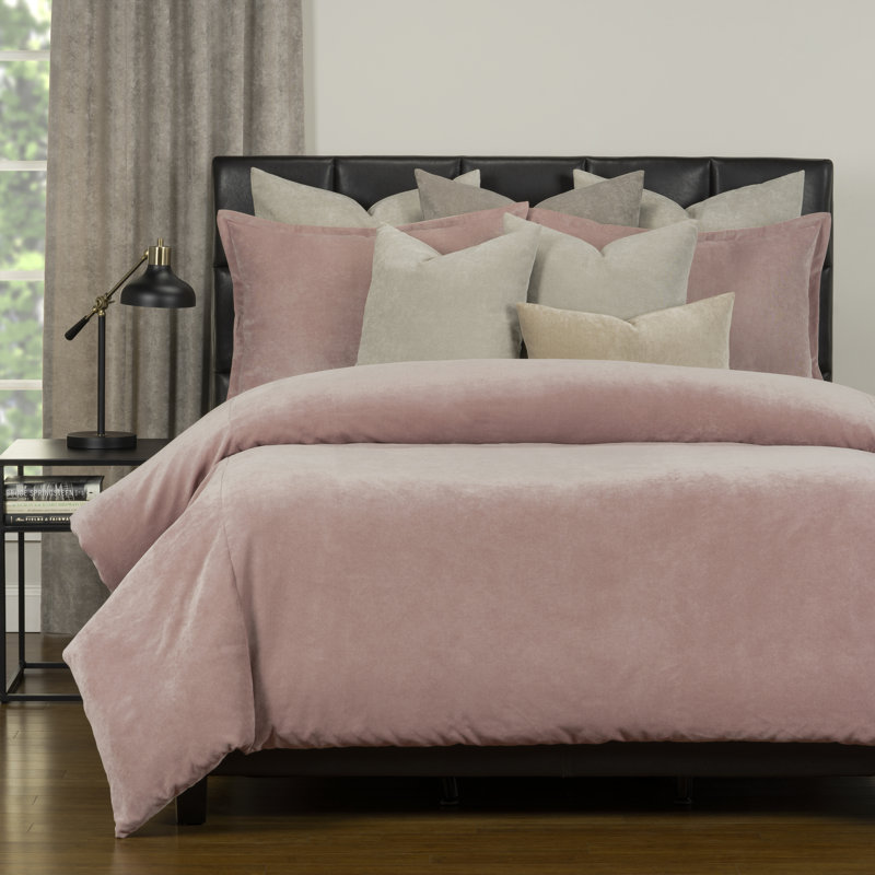 Ensemble de velours mat avec housse de couette et ensemble d'inserts par Siscovers, Rose français