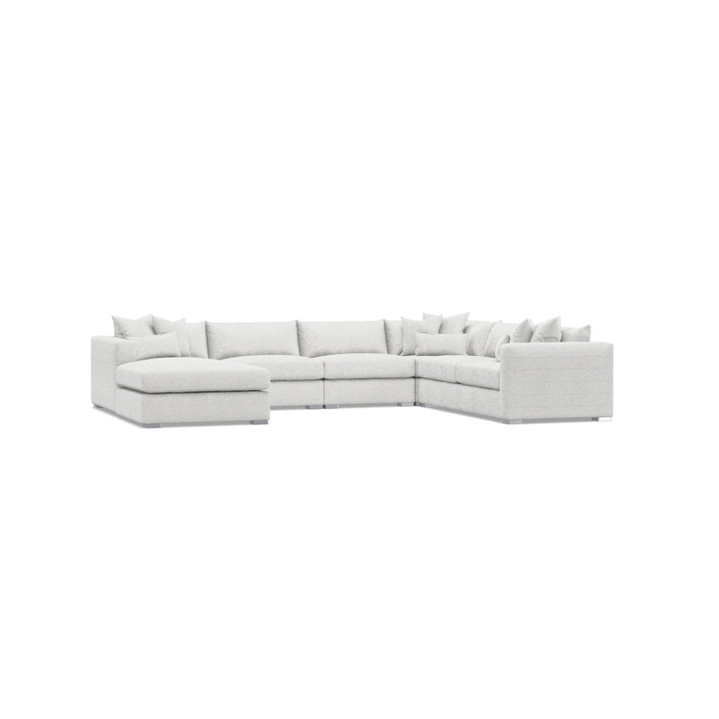 Sectional, Cream Polyester