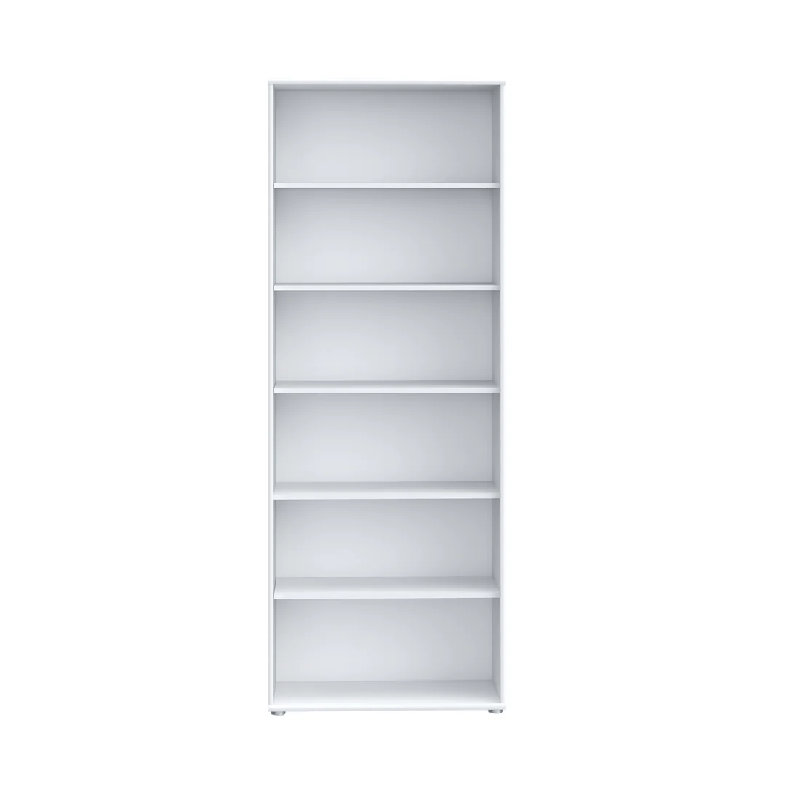 Frogerth 197.5cm H Standard Bookcase, White, 197.5cm H x 73.7cm W x 34.8cm D