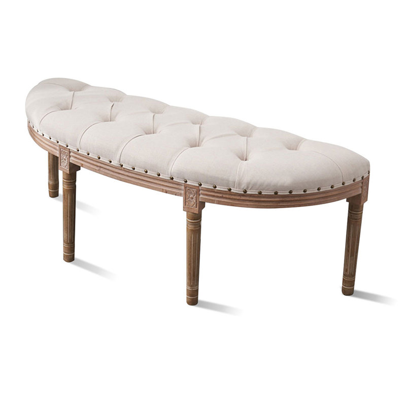Banc rembourré blanc