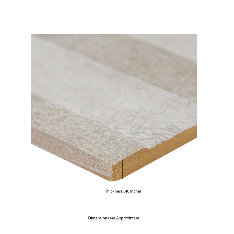 Carrelage mural en porcelaine mat 6 po x 24 po Leore, Bermudes Grisa