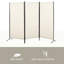 Beige Room Divider, 6' 3 Panel Privacy Screen Wall. Double-hinged Folding. Metal Frame, Dependable. Space Saving. 70.51" H X 99.5" L 19.65" D. Home Interior Product Divider . Wall Screen. Robust.