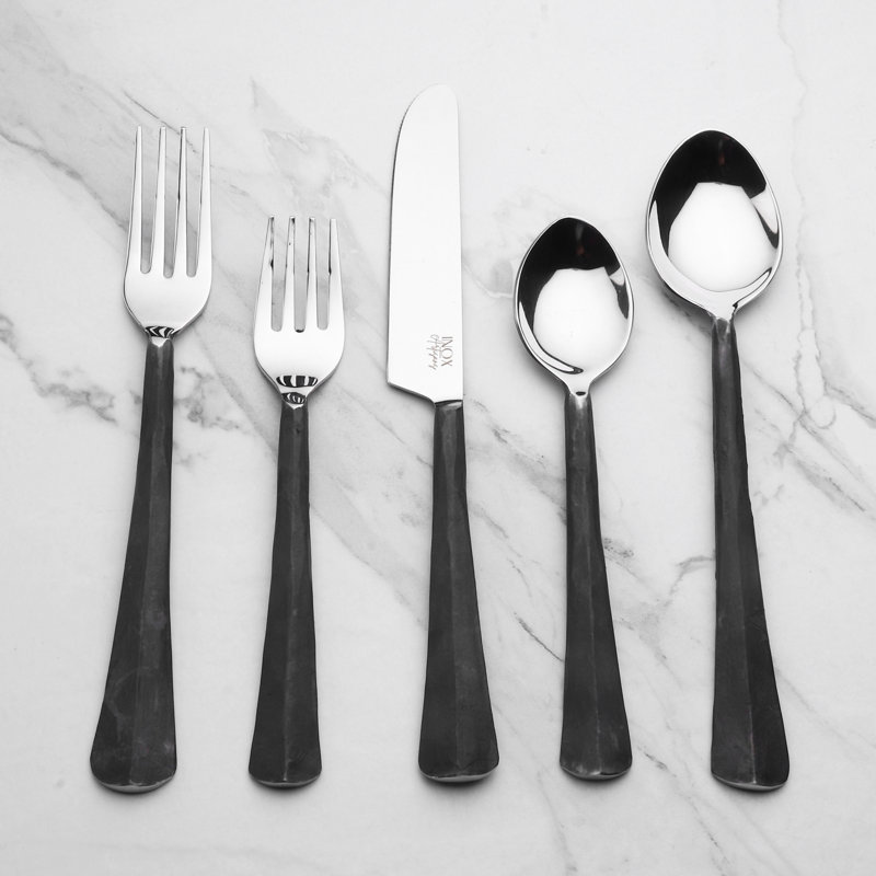 Latitude Run® Jarice Stainless Steel Flatware Set, Black