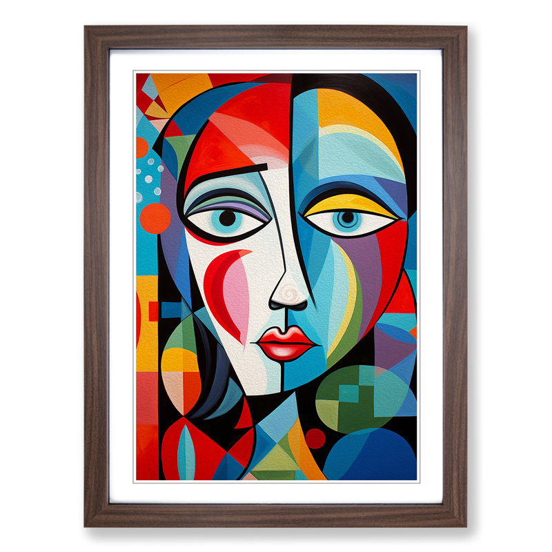 Pablo Picasso Colour Field - Framed Print, 34cm H x 25cm W x 2cm D, Walnut Framed