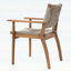 Chaise de salle à manger d'extérieur durable avec structure en bois d'acacia, siège en osier tissé à la main, finition brune pour patio et jardin