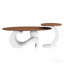 Ensemble de 2 tables basses gigognes - ovales / rondes - blanc-130071316-130071318