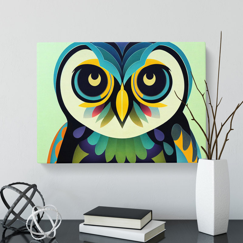 Bold Abstract Owl Vol.3 - Wrapped Canvas, 50cm H x 76cm W x 3cm D