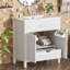 Meuble-lavabo de 30 pouces avec lavabo en céramique et beaucoup de rangement