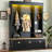 [Assembly Video] Elegant APP Controlled LED Light Hall Tree with 9 Hooks, Roman Column Design Natural Storage Bench with 3 Large Cabinets, Farmhouse Entryway Organizer with Shelves for Hallway, Black-129134958