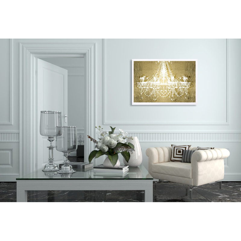 Dramatic Entrance Gold - peinture sur toile, Toile avec cadre blanc, H 25,5 po x l 37,5 po