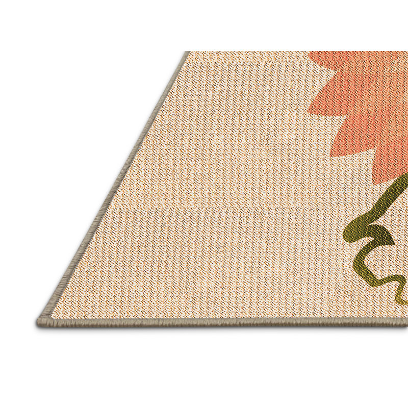 Tapis 100% à motifs lavables à la machine 2989 Pat1519-ORG, Rectangle 7 pi x 9 pi