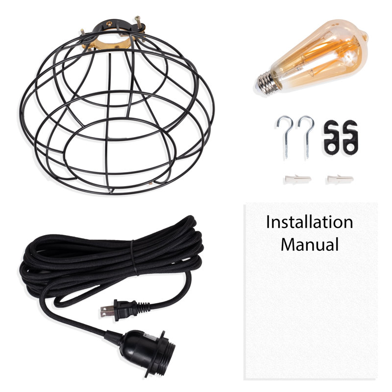 Plafonnier encastré noir à 1 lumière