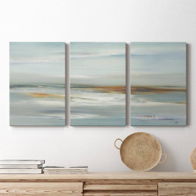 «Calm Viewpoint III Cano», ensemble de 3 reproductions sur toiles tendues, H 60 po x l 120 po x P 1,5 po