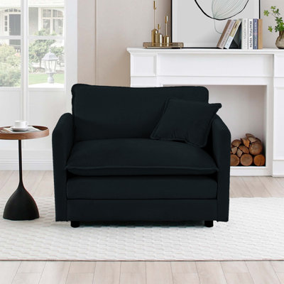 41.4" W Single Upholstered Chenille Seat Sofa