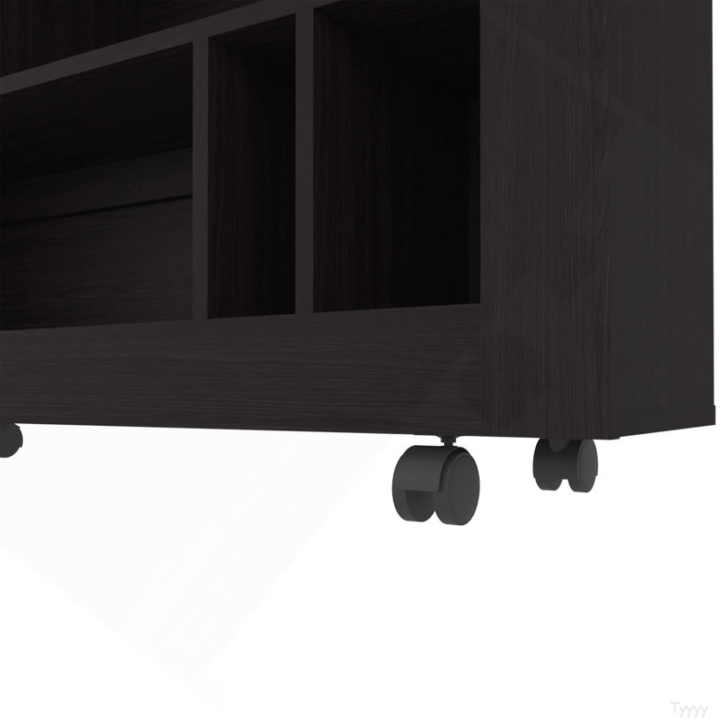 Console Wengue en mélamine avec rangement ouvert