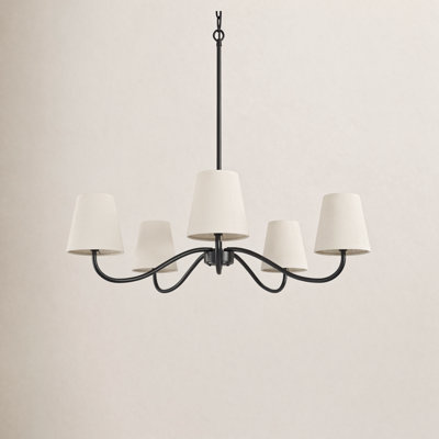 Wrought Iron 5-Light Chandelier
