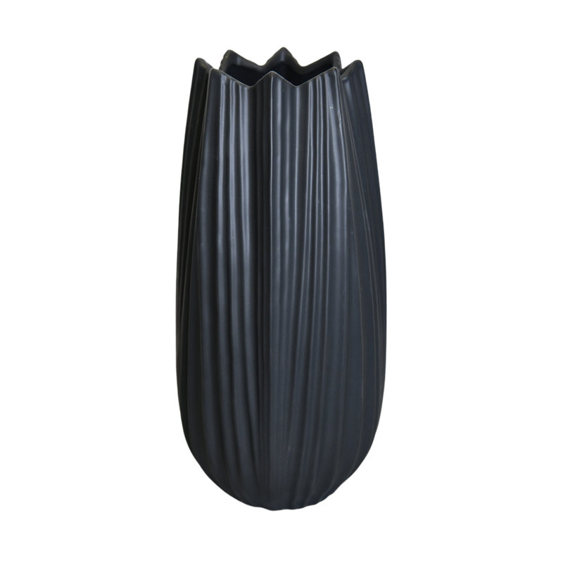 Jasier Ceramic Table Vase, Large, Black