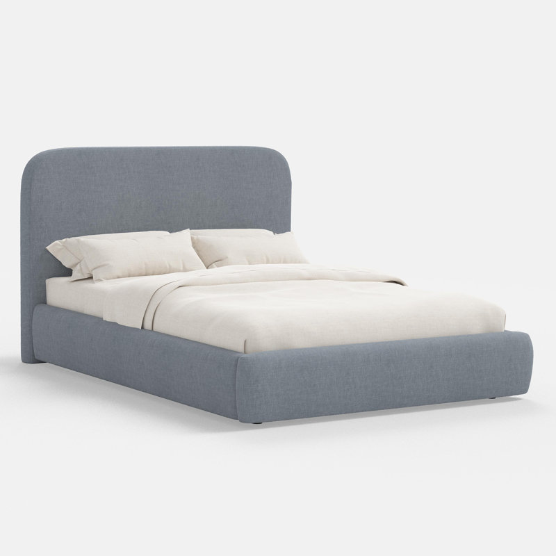 Upholstered Bed, Queen, Waverly Stripe Tonal Chocolate