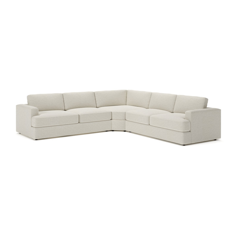 Canapé modulaire rembourré 3 pièces Cayden, Toile gris clair Macarena