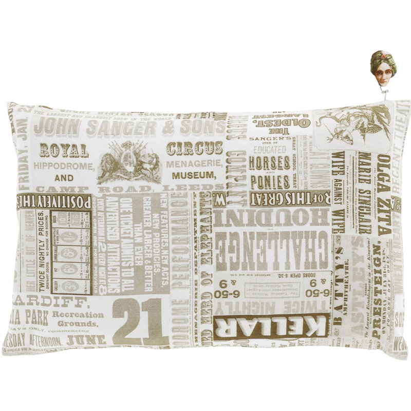Housse de coussin en coton Mind Games, H 20 po x l 20 po, Camel / sauge / écume de mer