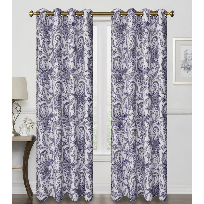 Paire de rideaux semi-transparents avec œillets Cardone, Mauve