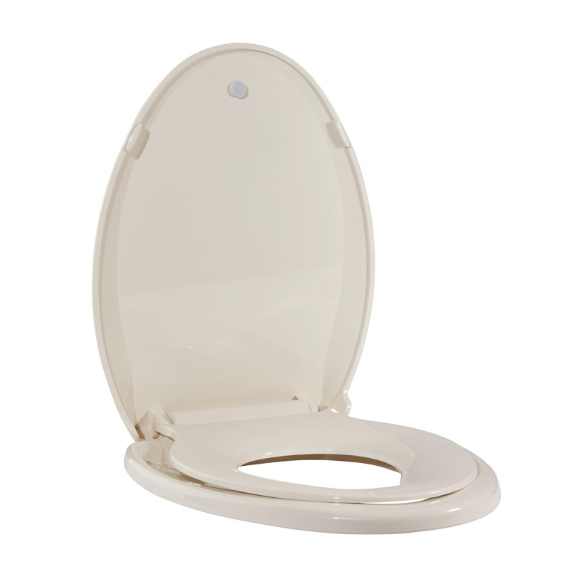 Almond Elongated Commercial Toilet Seat with Built-In Toddler Potty Training, Soft Slow Close, Magnetic Child Seat, Non-Slip, Easy Install & Clean, 2-in-1 for Adults & Youths