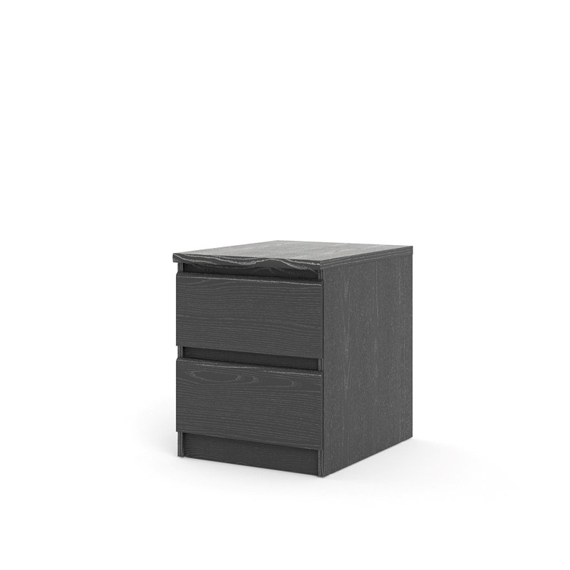 Janean 40.2cm W Bedside Table, Black Woodgrain