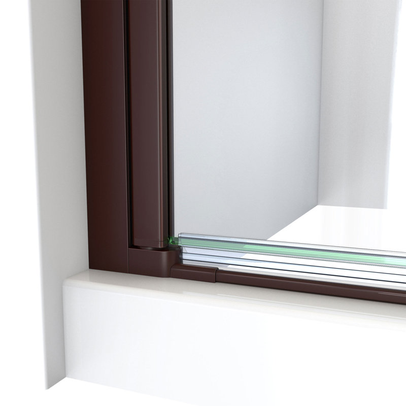 Aqua-Q Fold 32 W X 32 D X 76 H Frameless Square Shower Kit, Oil Rubbed Bronze, Biscuit
